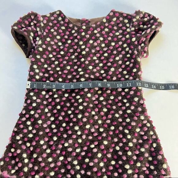 ISABEL GARRETON Girl’s Size 6 Wool Poly Blend Dress Polkadots Pink Red White - Picture 10 of 11